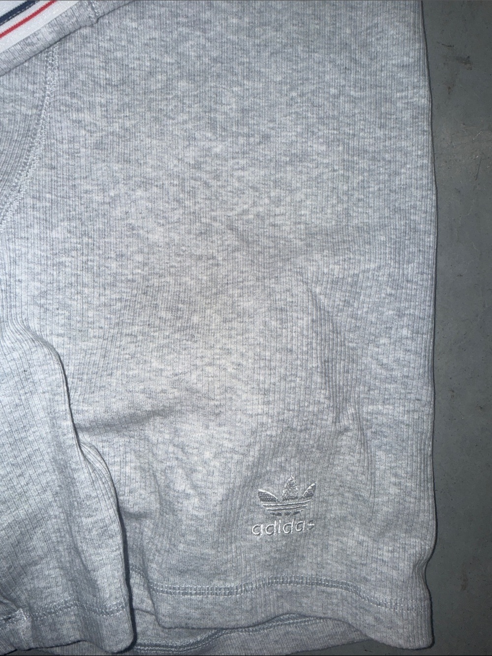 adidas Light Gray Ribbed Athletic Boxer Shorts with White Waistband - Picture 3 of 4